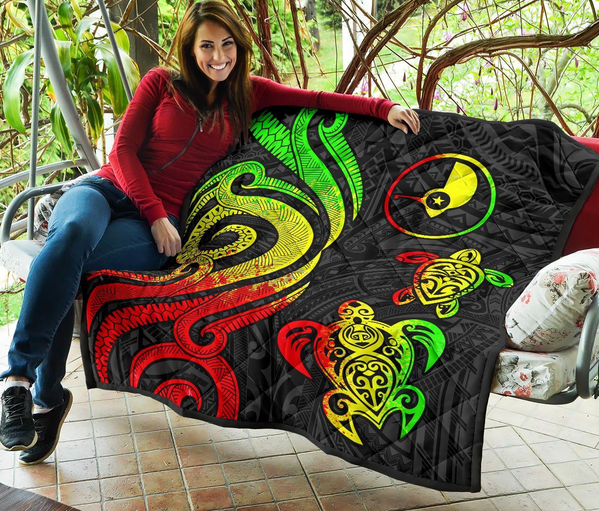 Yap Micronesian Premium Quilt - Reggae Tentacle Turtle - Polynesian Pride