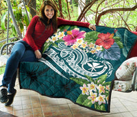 Polynesian Hawaii Kanaka Maoli Premium Quilt - Summer Plumeria - Polynesian Pride