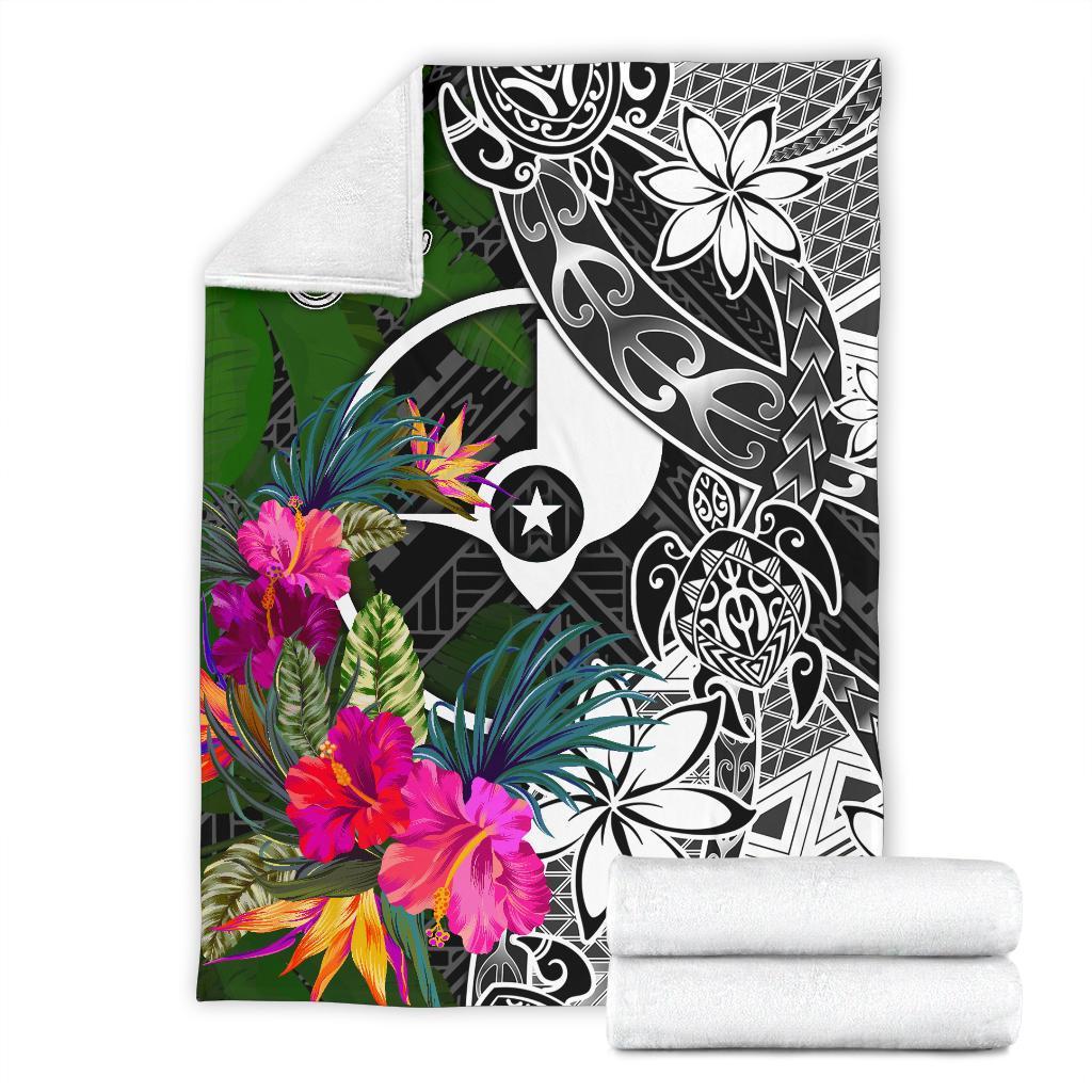 Yap Premium Blanket - Turtle Plumeria Banana Leaf - Polynesian Pride