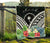 Chuuk Premium Quilt - Chuuk Coat of Arms & Polynesian Tropical Flowers White - Polynesian Pride