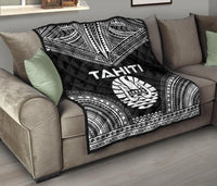 Tahiti Premium Quilt - Tahiti Flag Polynesian Chief Black Version - Polynesian Pride