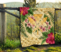 Hawaii Premium Quilt - Kanaka Maoli Premium Quilt Strong Pattern Hibiscus Plumeria AH - Polynesian Pride
