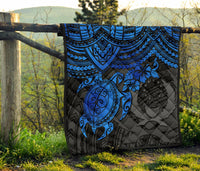 Pohnpei Polynesian Premium Quilt - Polynesian Blue Turtle - Polynesian Pride