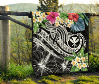 Polynesian Hawaii Kanaka Maoli Premium Quilt - Summer Plumeria (Black) - Polynesian Pride