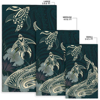 Hawaii Tropical Hibiscus Aumakua Rug - Lucas Style - Green Rug - Polynesian Pride