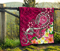 Tahiti Premium Quilt - Turtle Plumeria (Pink) - Polynesian Pride