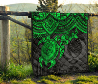 Pohnpei Polynesian Premium Quilt - Polynesian Green Turtle - Polynesian Pride