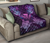 Hawaii Turtle Kanaka Maoli Premium Quilt - Tea Style - AH - Polynesian Pride