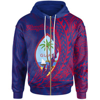 Guam Zip Hoodie Mangilao Wings Style - Polynesian Pride