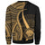 Federated States of Micronesia Custom Personalised Sweatshirt - Gold Polynesian Tentacle Tribal Pattern - Polynesian Pride