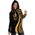 American Samoa Women's Hoodie Dress - Gold Polynesian Tentacle Tribal Pattern - Polynesian Pride
