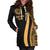 American Samoa Women's Hoodie Dress - Gold Polynesian Tentacle Tribal Pattern - Polynesian Pride