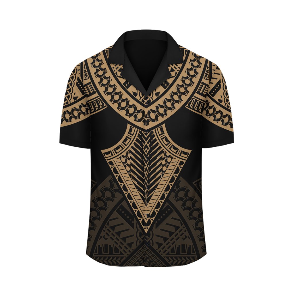 Hawaii Polynesian Limited Hawaiian Shirt - Tab Style Gold - AH - Polynesian Pride
