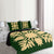 Hawaiian Royal Pattern Quilt Bed Set - Green - N1 Style - AH - Polynesian Pride