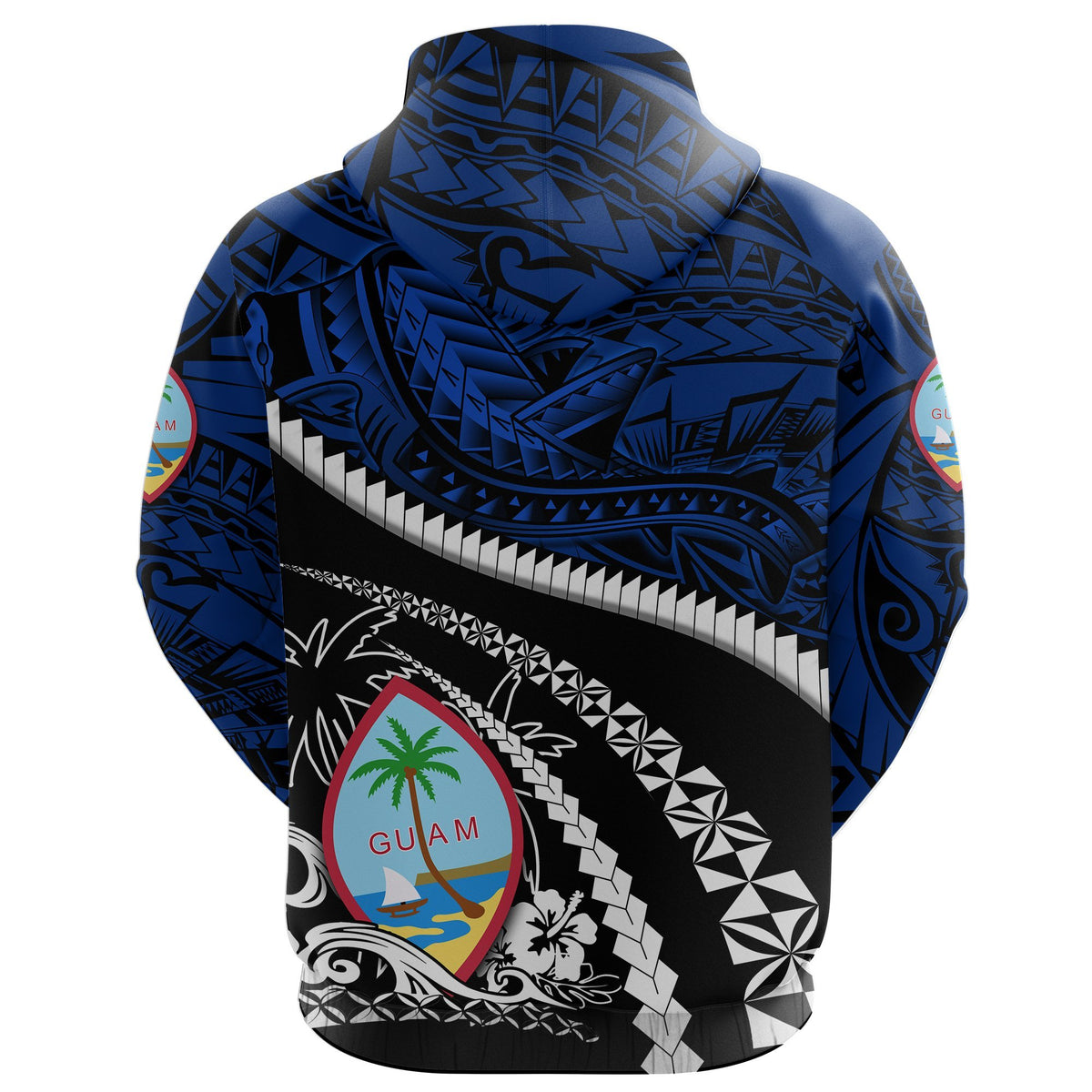 Guam Zip up Hoodie Polynesian Shark Tattoo - Polynesian Pride