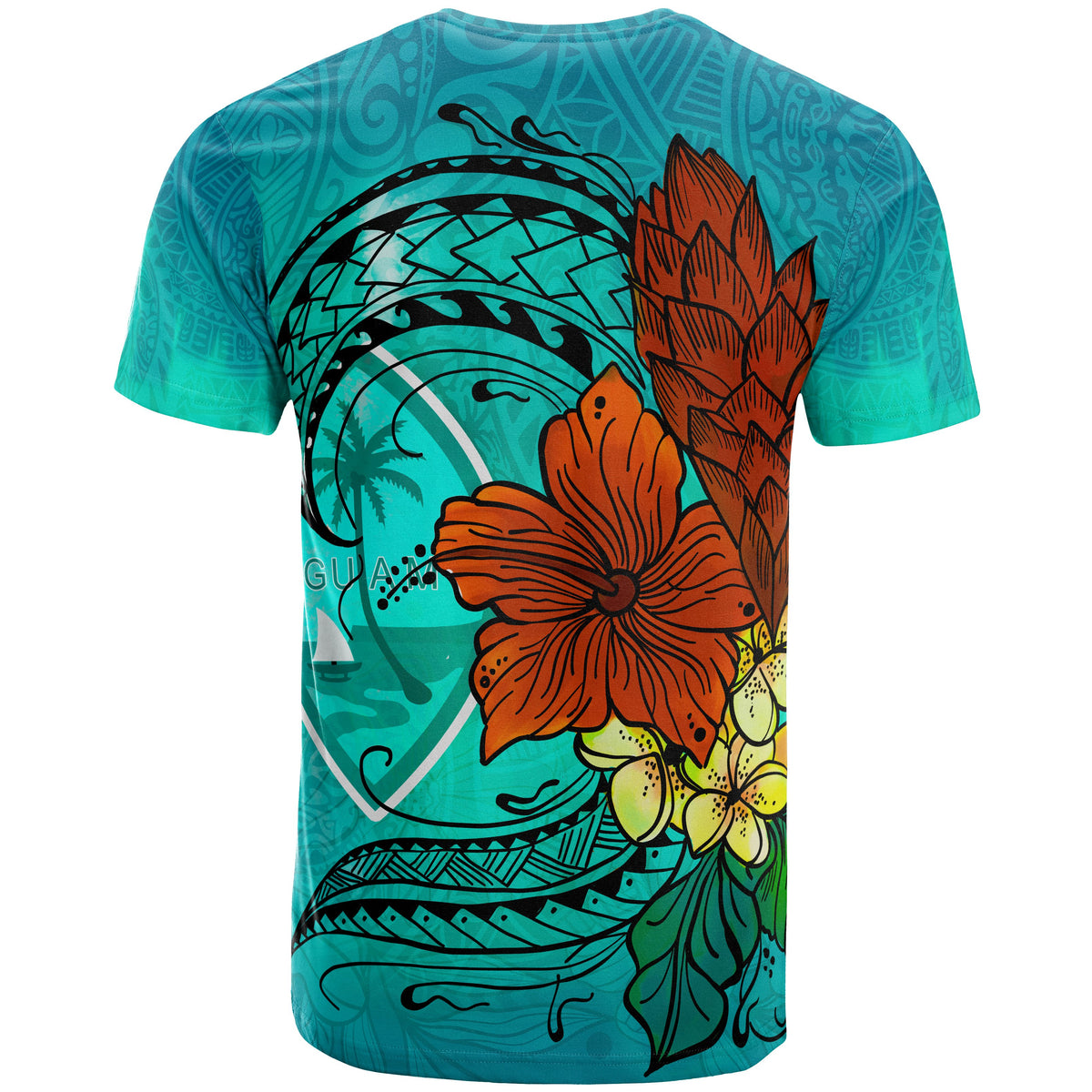 Guam T Shirt Tropical Flowers Style - Polynesian Pride