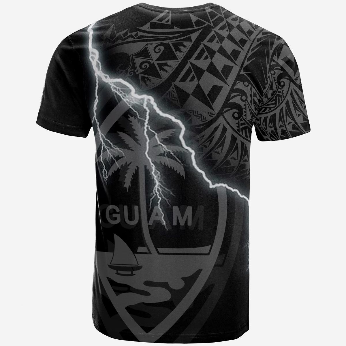 Guam T Shirt Guam Coat of Arms Lighting Thunder - Polynesian Pride