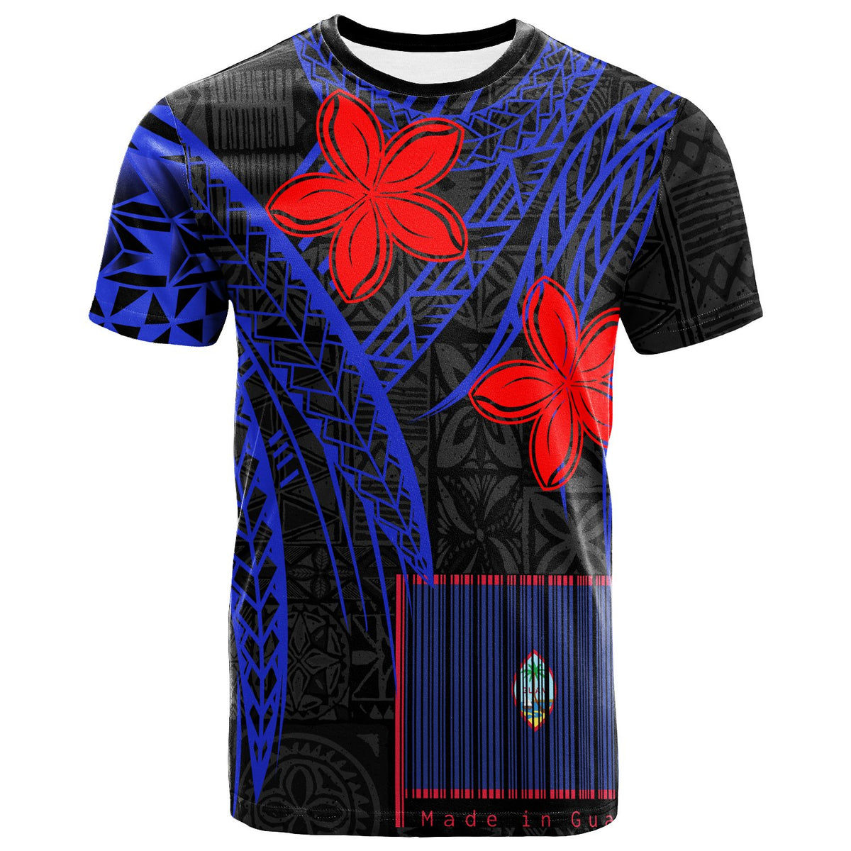 Guam T Shirt Made In Guam Barcode Unisex BLUE - Polynesian Pride