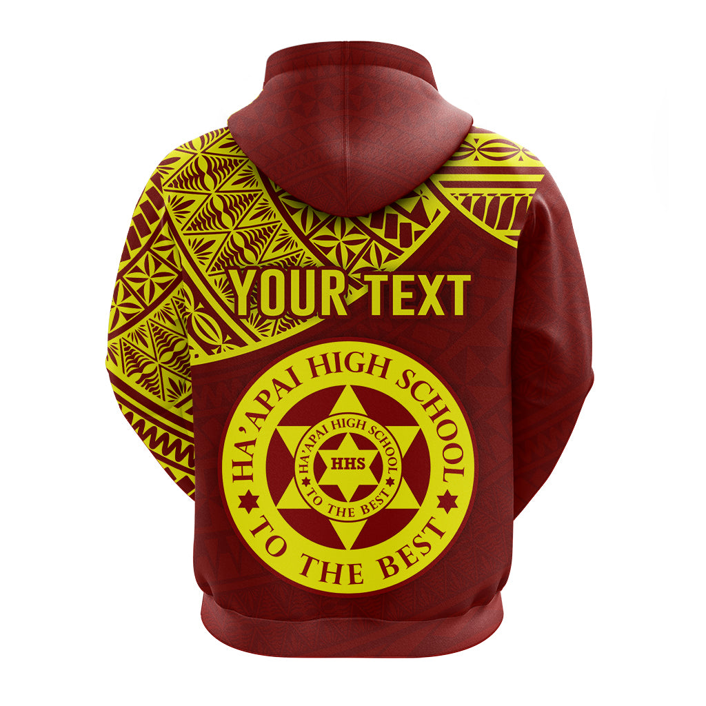 Custom Haapai High School Zip Hoodie Maroon and Gold LT4 - Polynesian Pride
