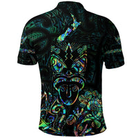 Maori Aotearoa Rugby Haka Polo Shirt New Zealand Silver Fern Paua Shell - Polynesian Pride