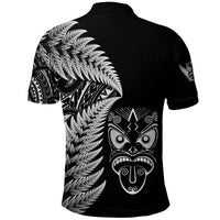 New Zealand Haka Rugby Maori Polo Shirt Silver Fern Vibes Black LT8 - Polynesian Pride