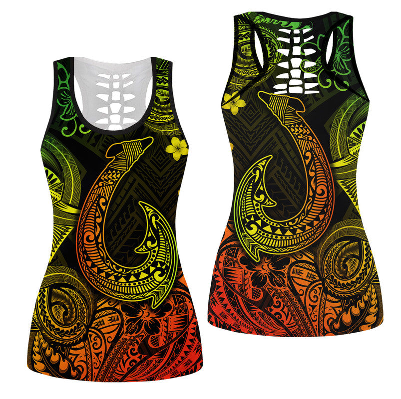 Hawaii Fish Hook Polynesian Hollow Tank Top Unique Style - Reggae LT8 Female Reggae - Polynesian Pride