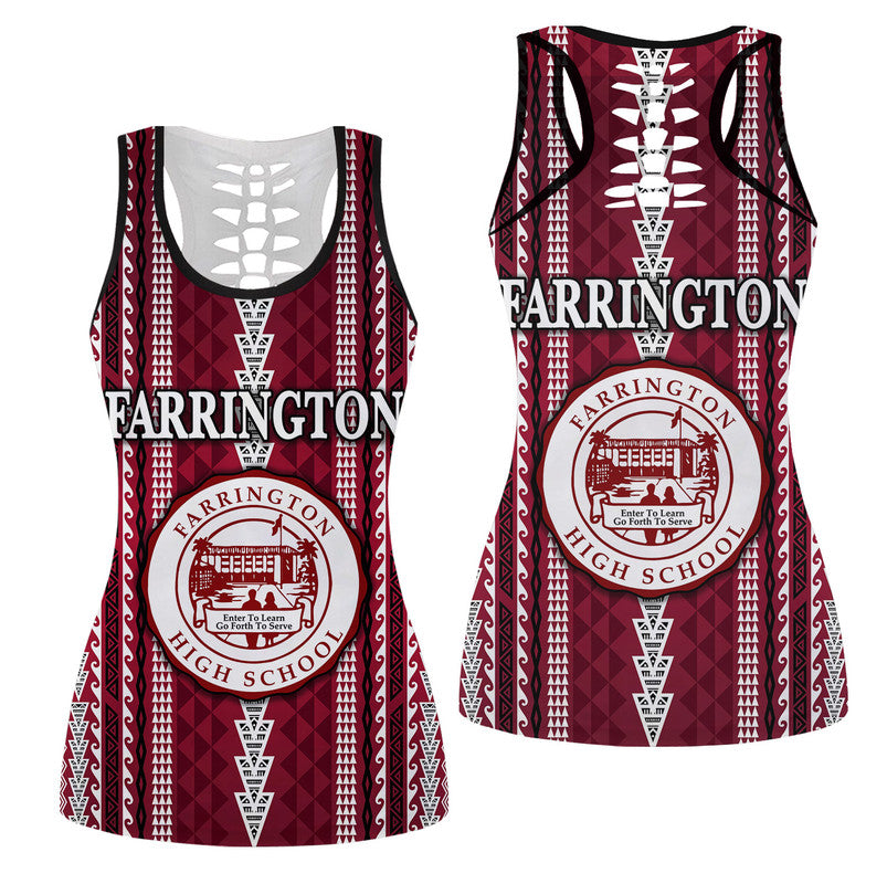 Hawaii Farrington High School Hollow Tank Top Simple Style LT8 Female Maroon - Polynesian Pride