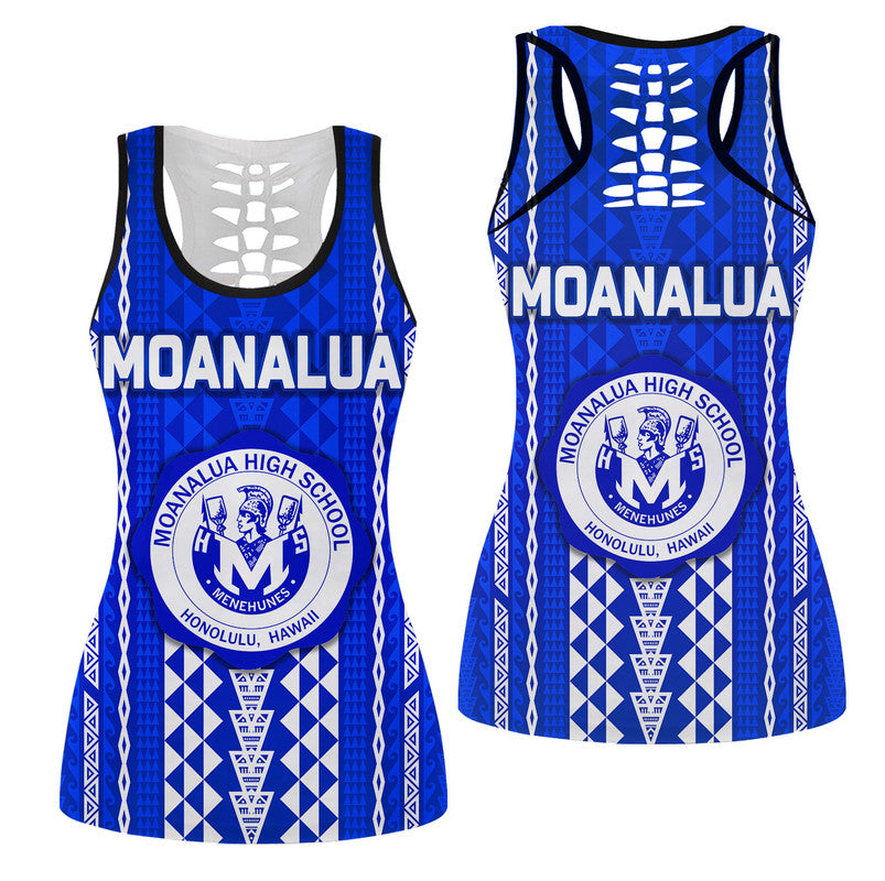 Hawaii Moanalua High School Hollow Tank Top Simple Style LT8 Female Blue - Polynesian Pride