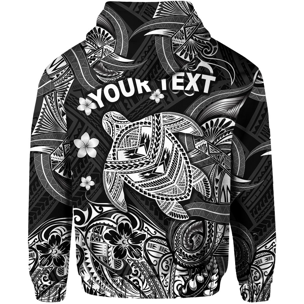 Custom Hawaii Turtle Polynesian Hoodie Plumeria Flower Unique Style Black LT8 - Polynesian Pride