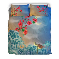 Hawaii Beddding Set - Sea Turtle Hibiscus And Moon - Polynesian Pride