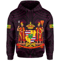 Polynesian Kanaka Maoli Royal Coat of Arms Hawaii Hoodie Pink - Polynesian Pride