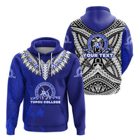 Custom Kolisi Ko Tupou College Tonga Hoodie Polynesian Stylized Blue - Polynesian Pride