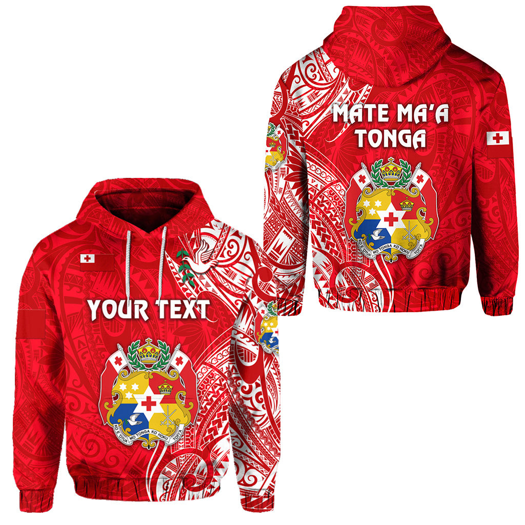 Custom Tonga Coat of Arms Hoodie Simple Vibes Bright Red LT8 Red - Polynesian Pride