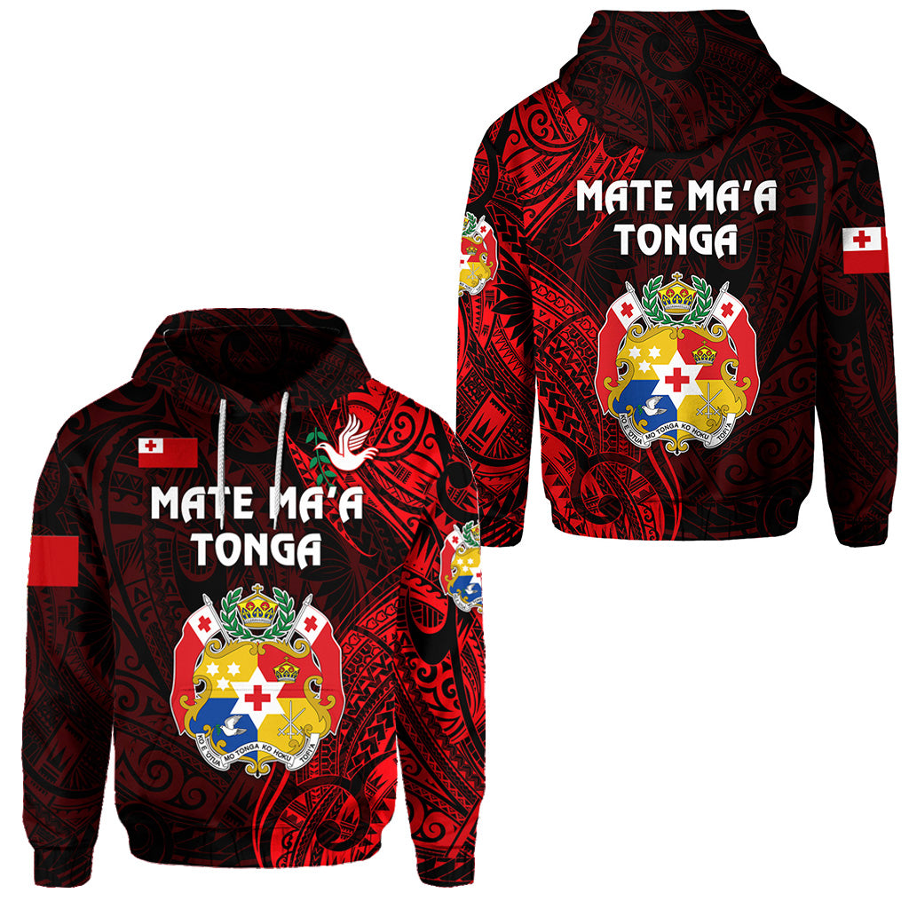 Tonga Coat of Arms Hoodie Simple Vibes Red LT8 Red - Polynesian Pride