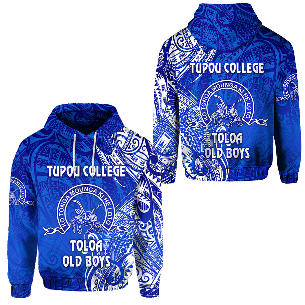 Tonga Tupou College Hoodie Toloa Old Boys Simple Vibes Blue LT8 Blue - Polynesian Pride