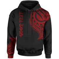 Hawaii Custom Hoodie Hawaii Tatau Red Patterns Unisex Black - Polynesian Pride