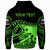 Samoa Custom Zip up Hoodie Dynamic Sport Style Green Neon Color - Polynesian Pride