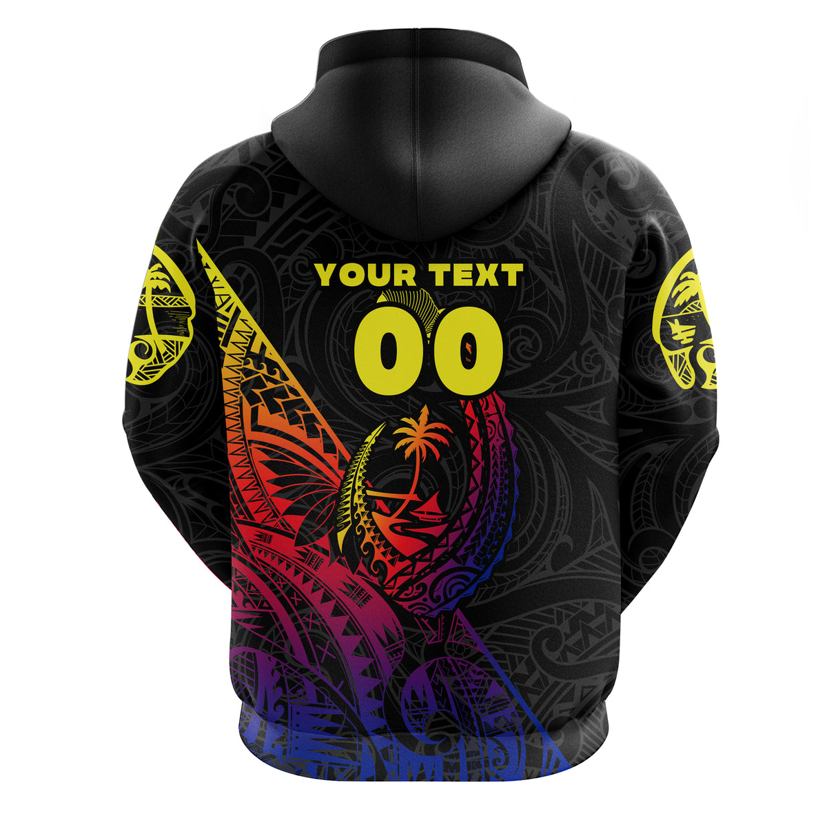 Custom Guam Rugby Hoodie Polynesian Patterns Style Gradient LT16 - Polynesian Pride