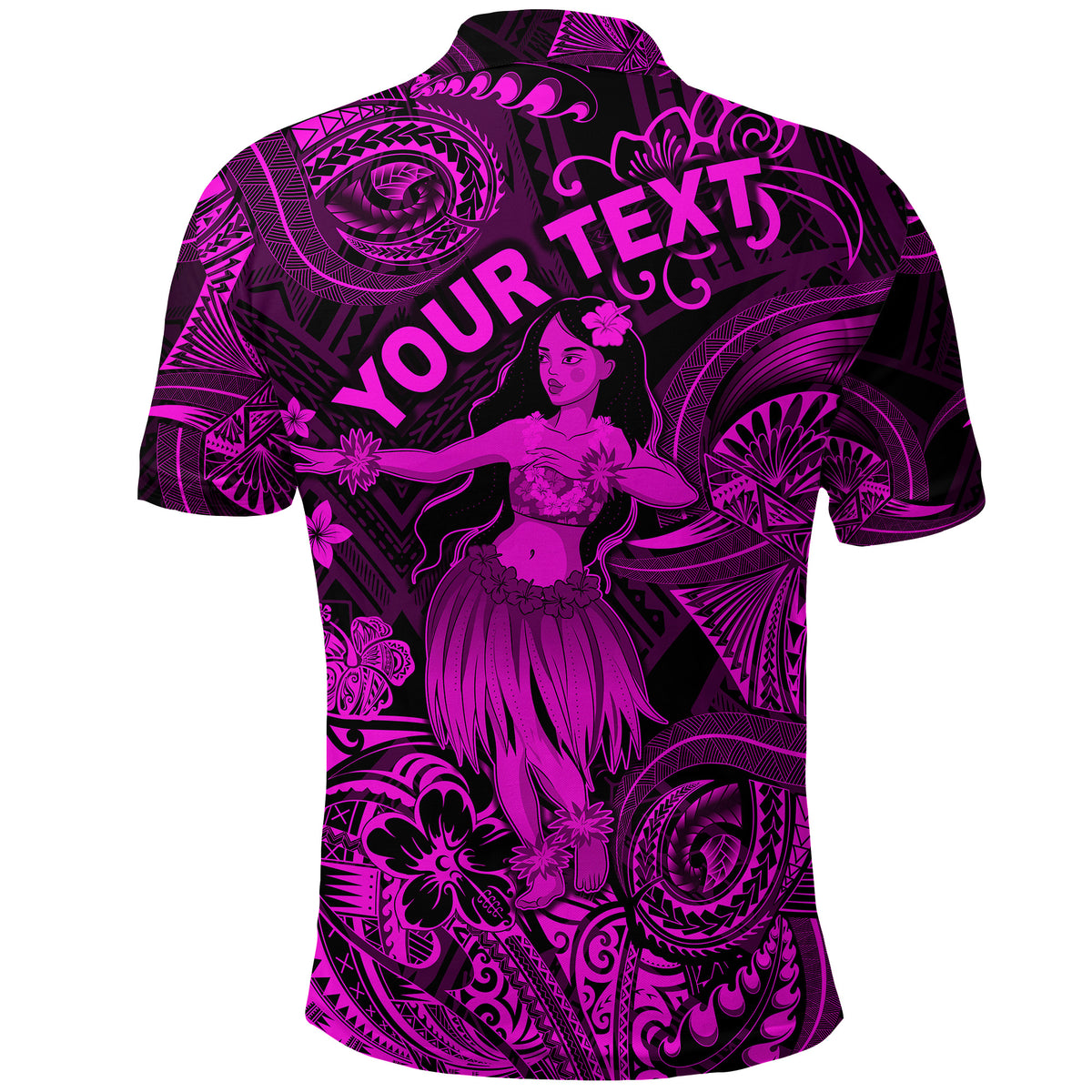 Custom Hawaii Hula Girl Polynesian Polo Shirt Unique Style Pink LT8 - Polynesian Pride