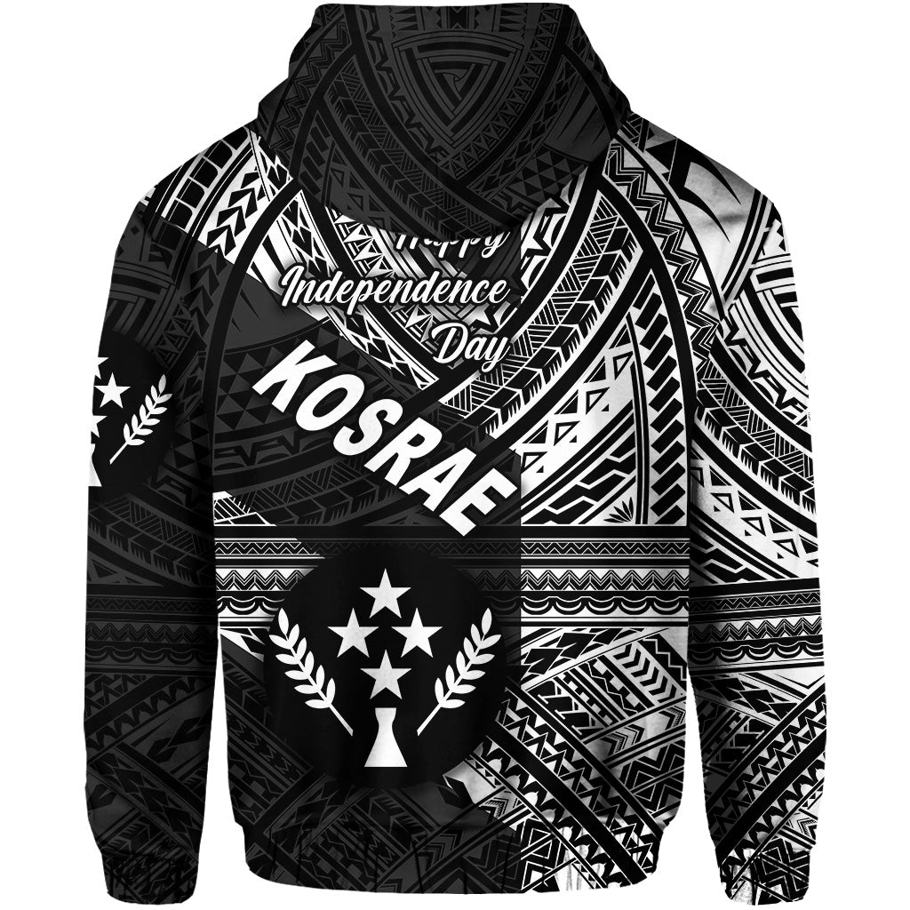 FSM Kosrae Hoodie Happy Independence Day Original Vibes Black LT8 - Polynesian Pride