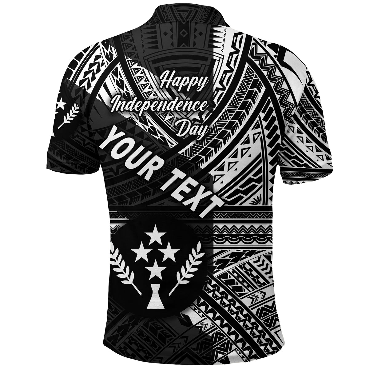 Custom FSM Kosrae Polo Shirt Happy Independence Day Original Vibes Black LT8 - Polynesian Pride