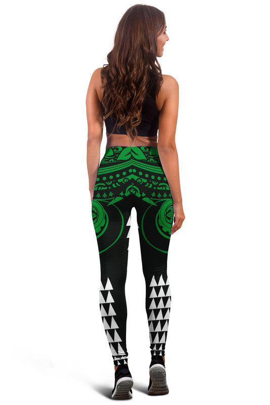 Kakau Hawaiian Polynesian Legging Green LT6 - Polynesian Pride