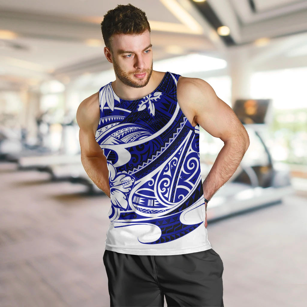 Polynesian Tribal Men Tank Top Blue LT6 - Polynesian Pride