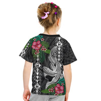 Hawaii Kakau Kid T Shirt Mix Sharks Polynesian Hibiscus LT6 - Polynesian Pride