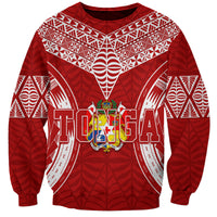 Personalised Tonga Independence Day Sweatshirt Kupesi Pattern Mix Style LT7 Unisex Red - Polynesian Pride