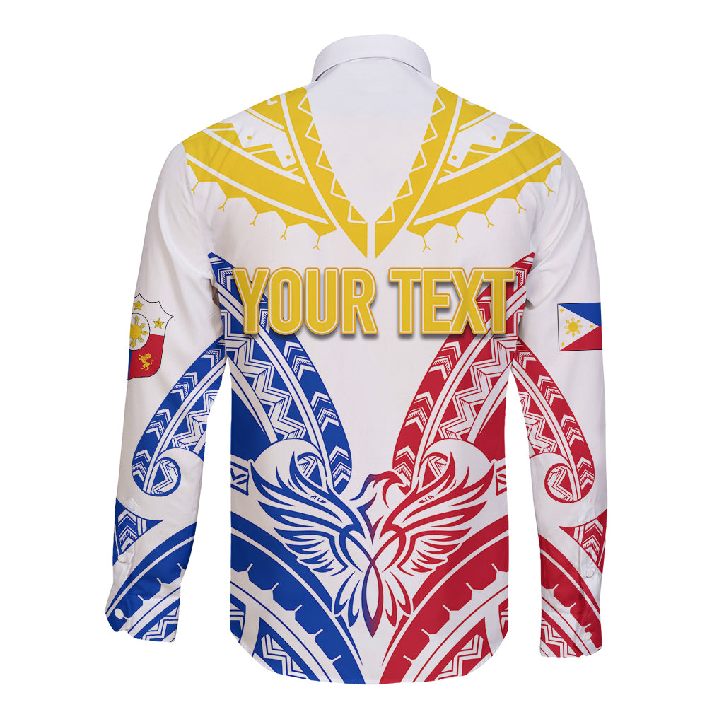 Personalised Philippines Independence Day Long Sleeve Button Shirt Tribal Sun and Stars Ver 02 LT7 - Polynesian Pride