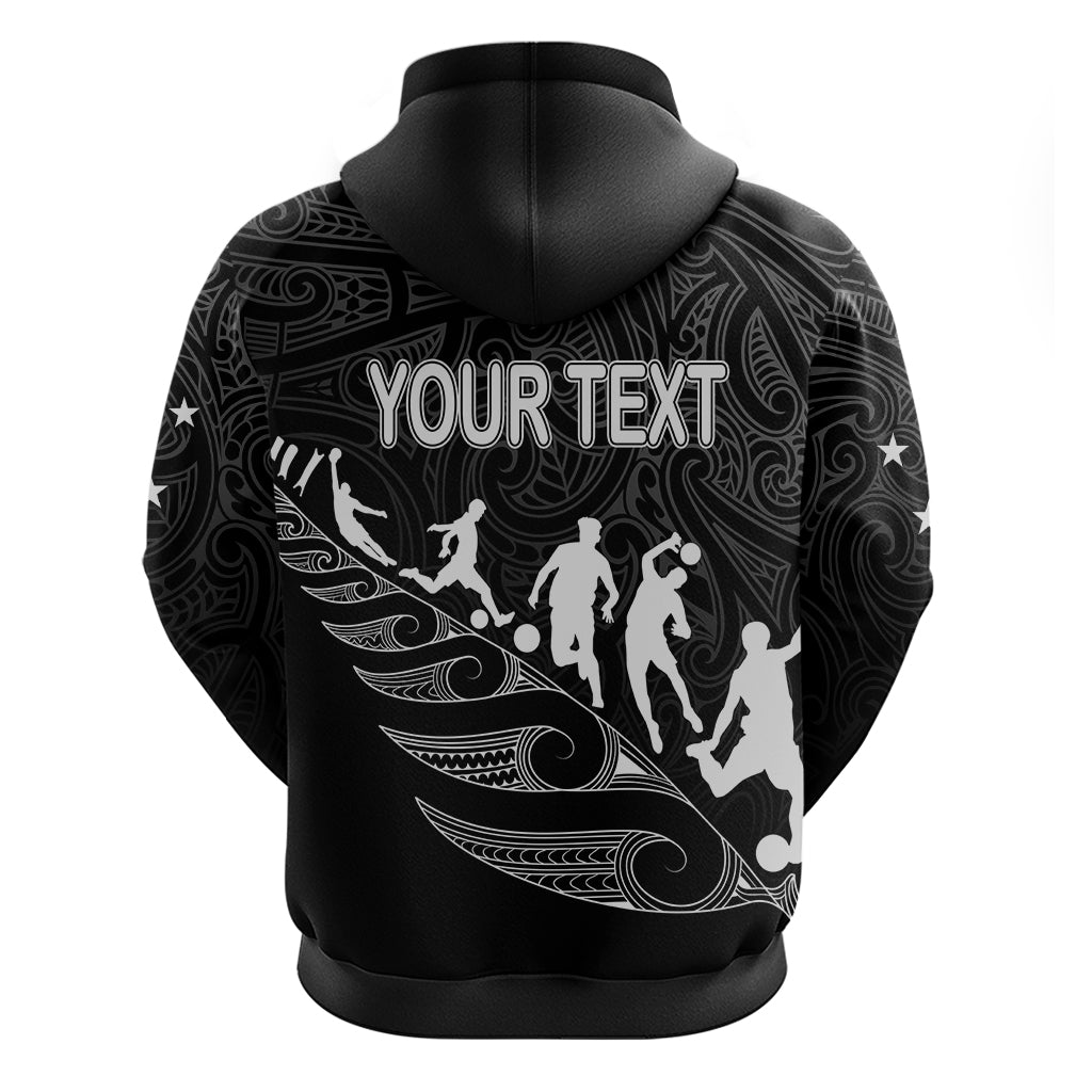 Custom New Zealand Football Ferns Hoodie Women's World Cup 2023 Tribal Koru Pattern LT7 - Polynesian Pride