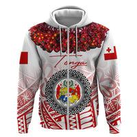 Custom Tonga Hoodie Emancipation Day Kupesi Kahoa Heilala Flower White LT8 - Polynesian Pride