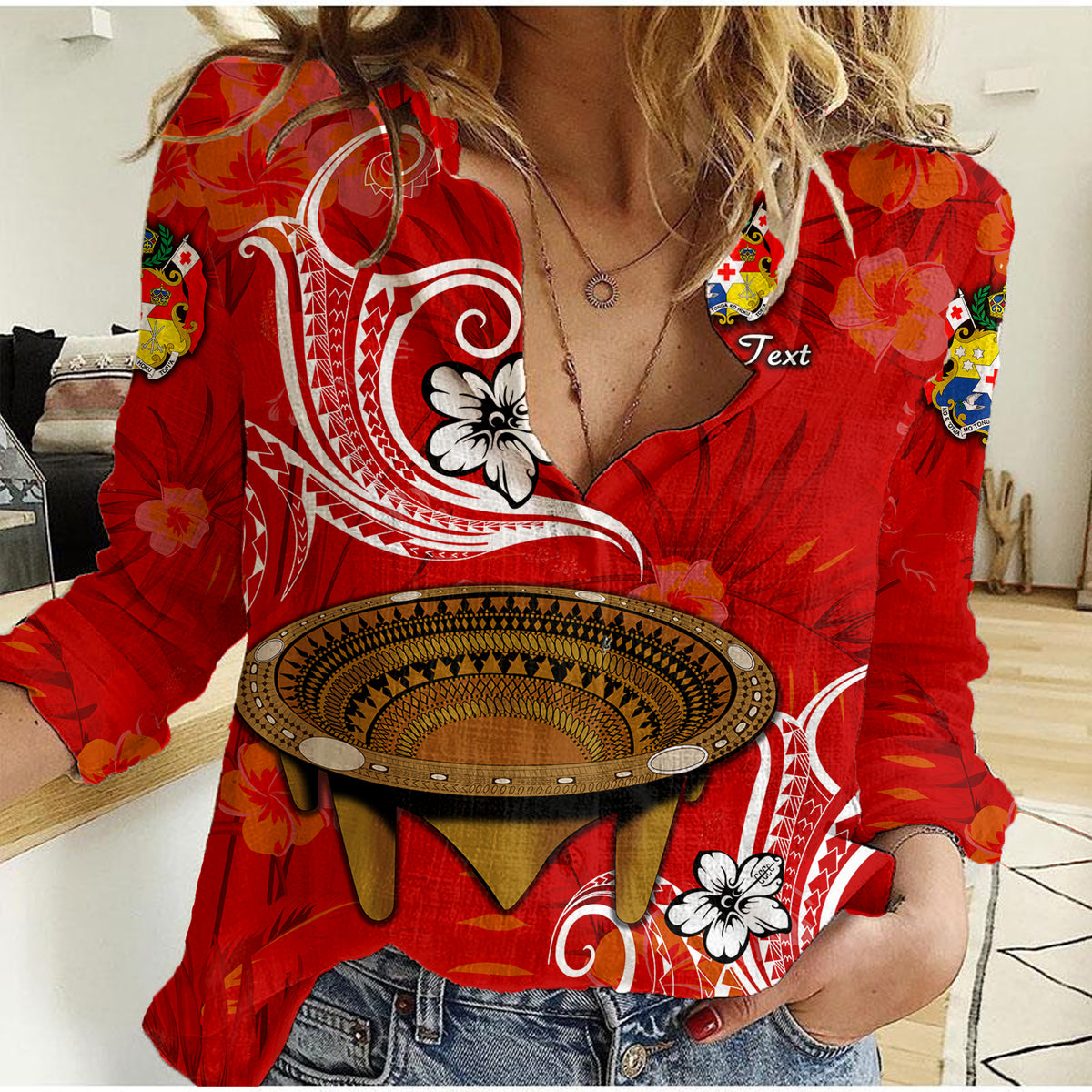 (Custom Personalised) Tonga Kumete Kava Bowl Sila Vibes - Red Women Casual Shirt LT8 Female 3XL Red - Polynesian Pride