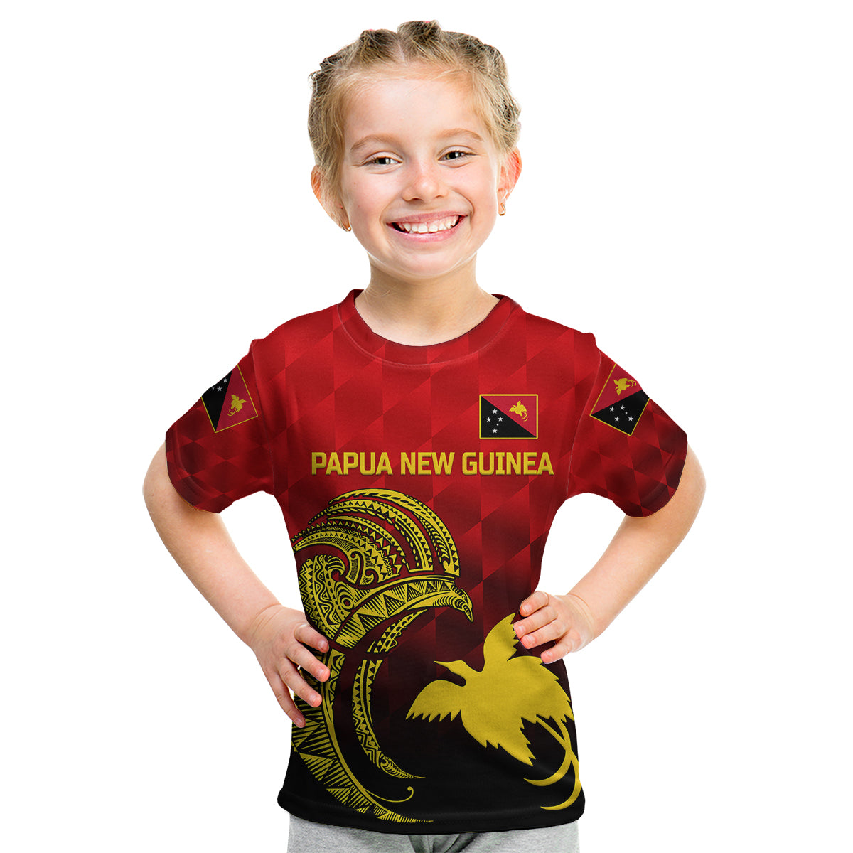 (Custom Personalised) Papua New Guinea Barramundis Cricket Kid T Shirt Birds Of Paradise Paradisaea Raggiana Original - Red LT8 Youth XL Size14 - Polynesian Pride